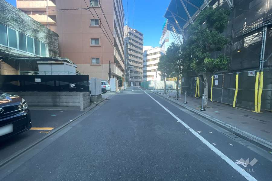 敷地東側の前面道路（南側から）