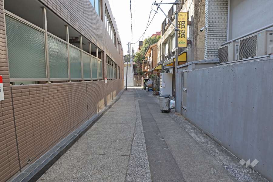 敷地北側前の前面道路（東側から）