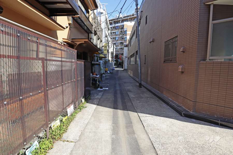 敷地北側の前面道路（西側から）