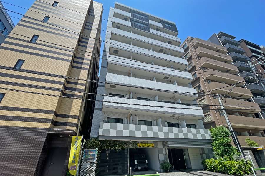 プレミアムキューブ田町の外観（南側から）