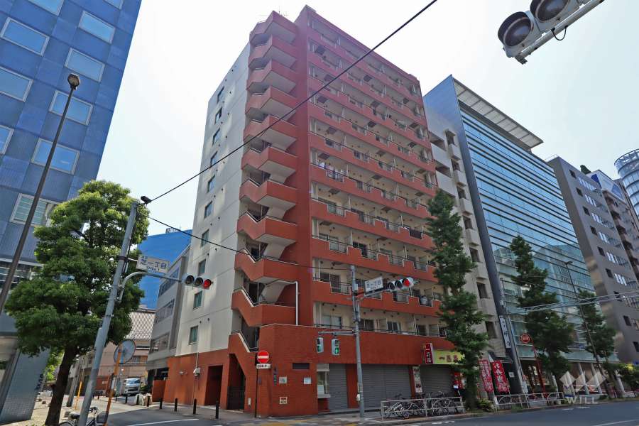 ハイツ芝大門の外観（北西側から）