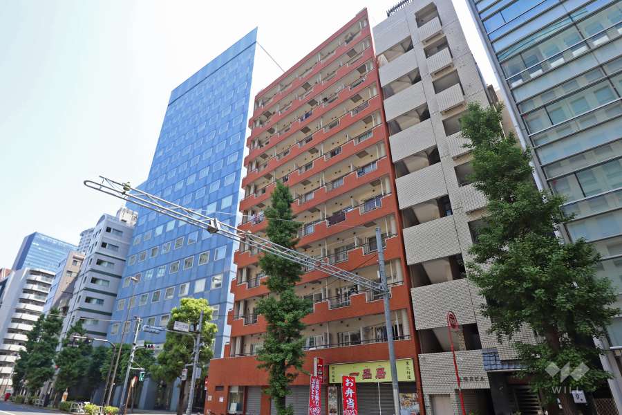 ハイツ芝大門の外観（南西側から）