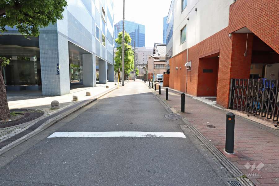 敷地北側の前面道路（西側から）