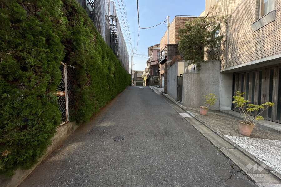 敷地東側の前面道路（南側から）