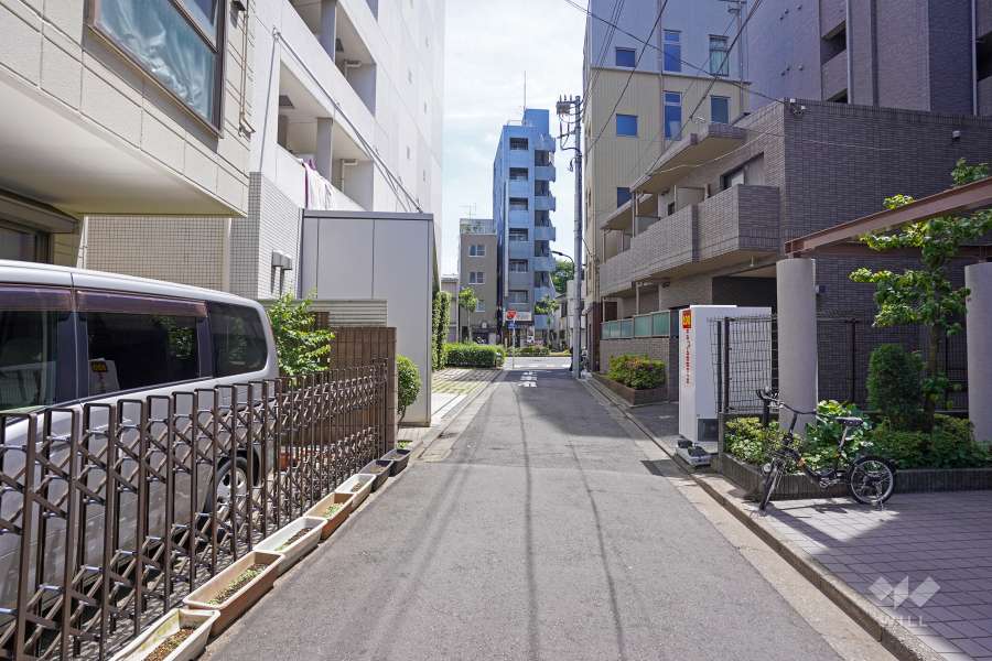 敷地北東側前面道路（北西側から）