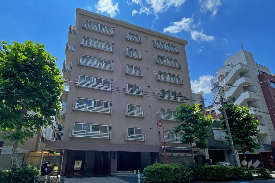 高輪台マンション（高輪2丁目）の外観（北側から）