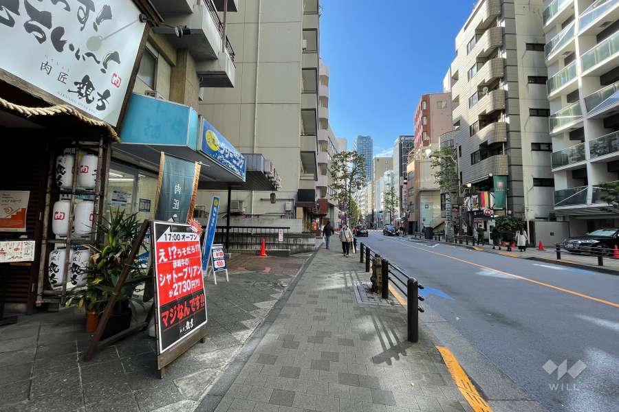 敷地北西側前面道路（北東側から）