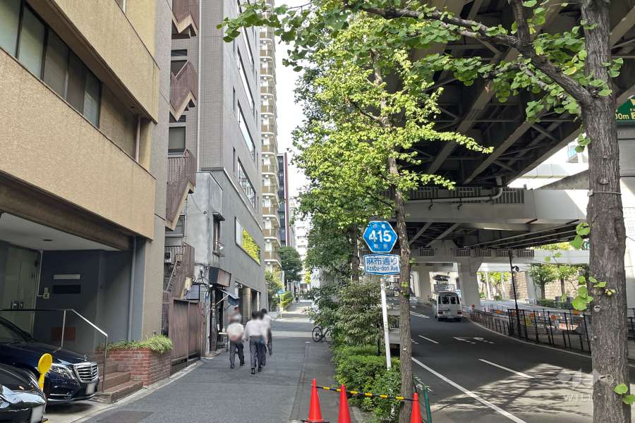 敷地東側の前面道路（南側から）