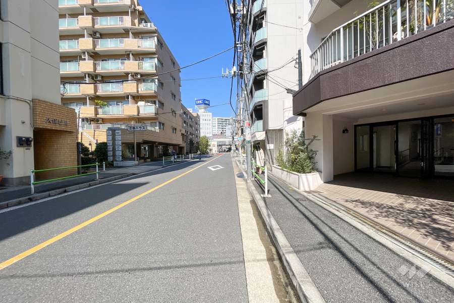 敷地南西側の前面道路　