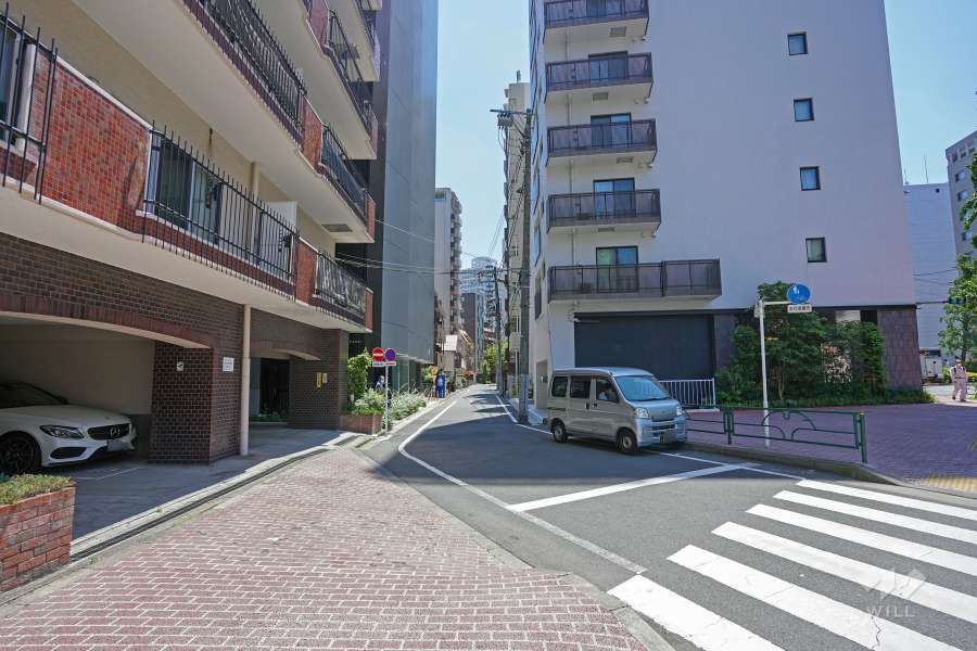 敷地西側前面道路（北側から）