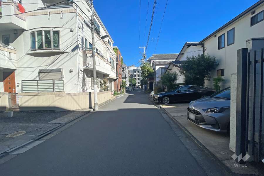 敷地西側の前面道路（南側から）