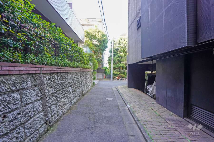 敷地東側の前面道路（南側から）