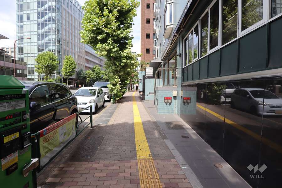 敷地西側の前面道路（南側から）