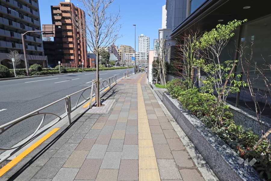 敷地西側の前面道路（南側から）