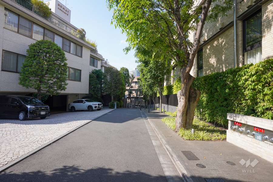 敷地西側の前面道路