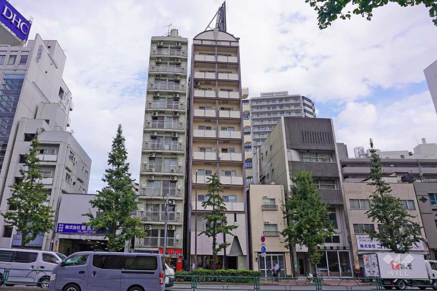 リバーサイド麻布の外観（南西側から）