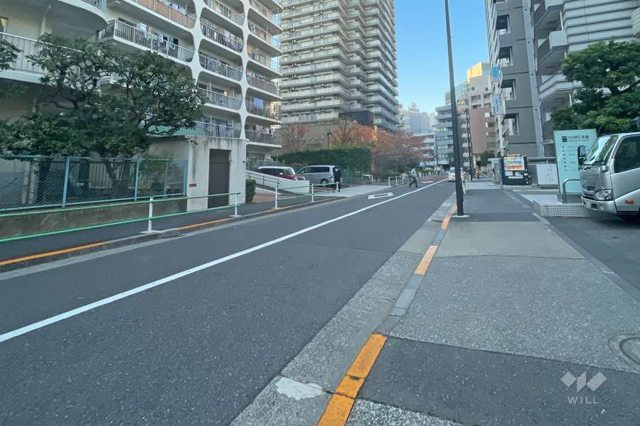 敷地東側の前面道路（南側から）