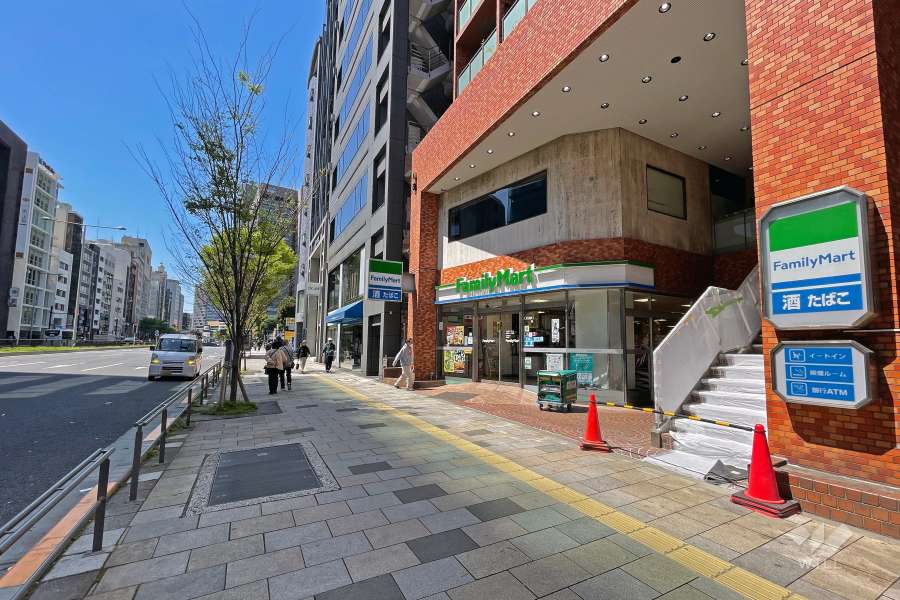 敷地の南側前面道路（東側から）は青山通りです。