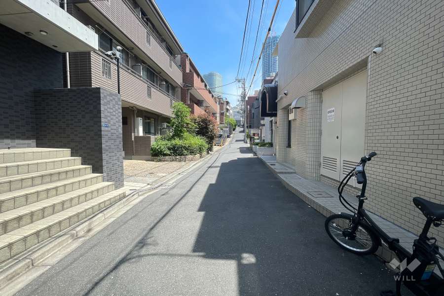 敷地北側の前面道路（西側から）