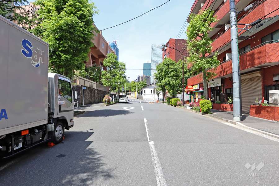 敷地南側の前面道路（東側から）