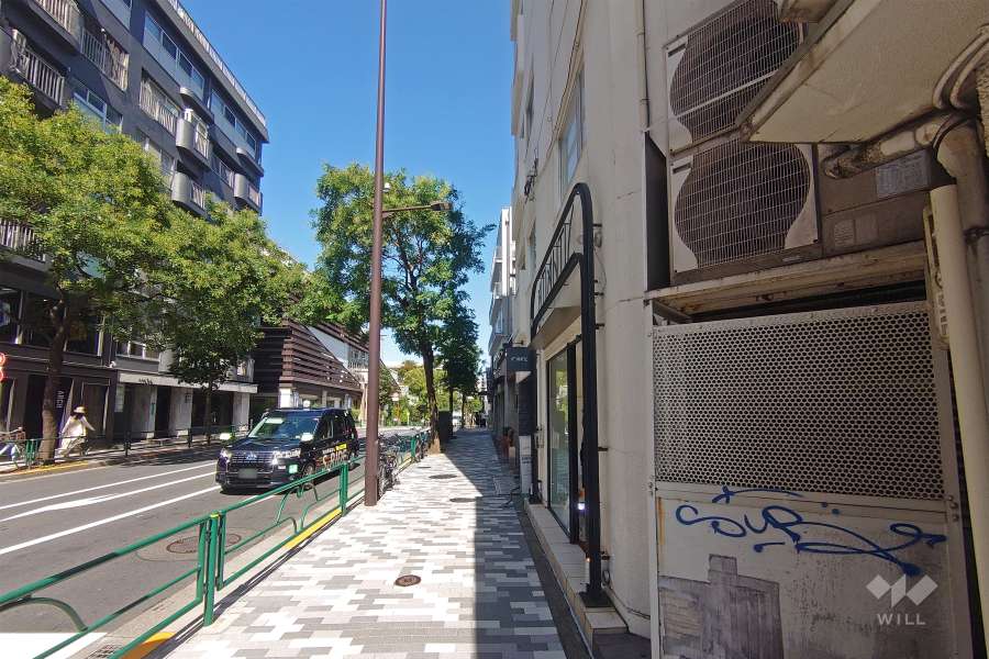 敷地西側の前面道路（南側から）