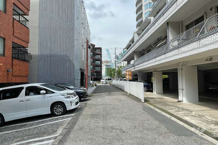 敷地東側の前面道路（南側から）