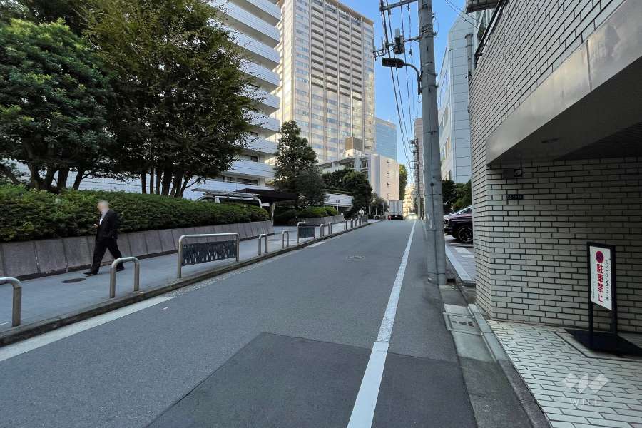 敷地西側の前面道路（南側から）