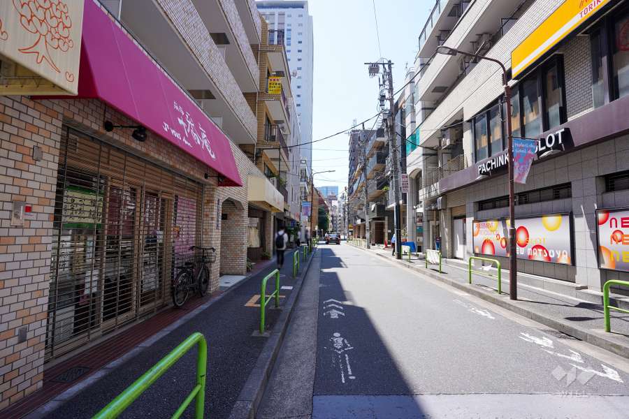 敷地西側の前面道路