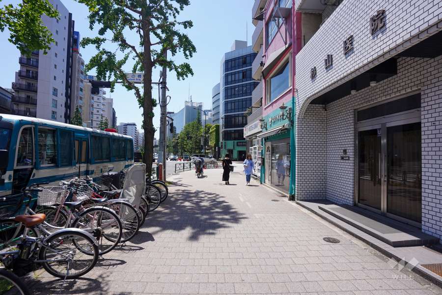 敷地の東側前面道路（北側から）