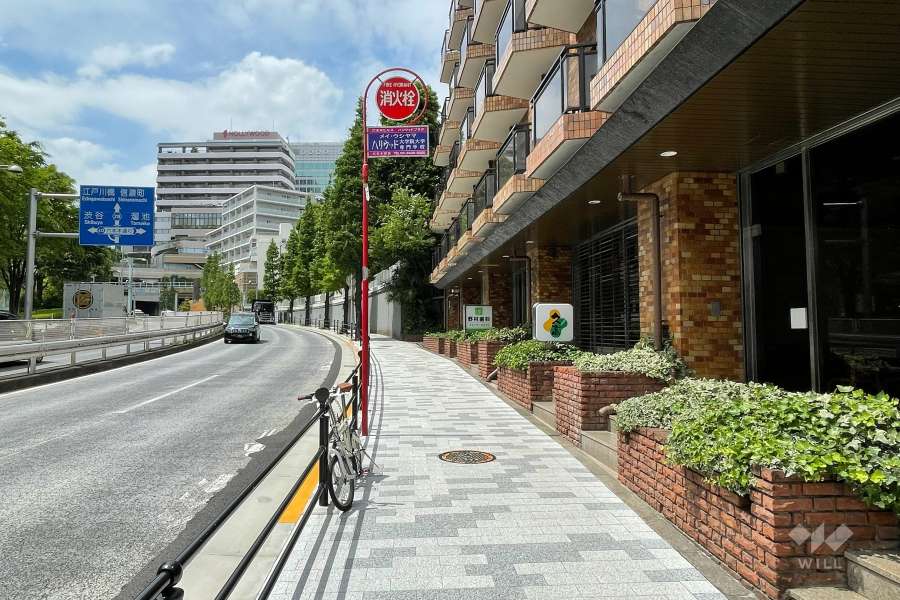 敷地南西側の前面道路　