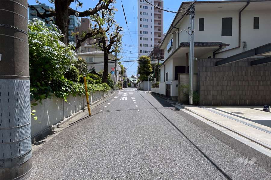 敷地東側の前面道路（南側から）
