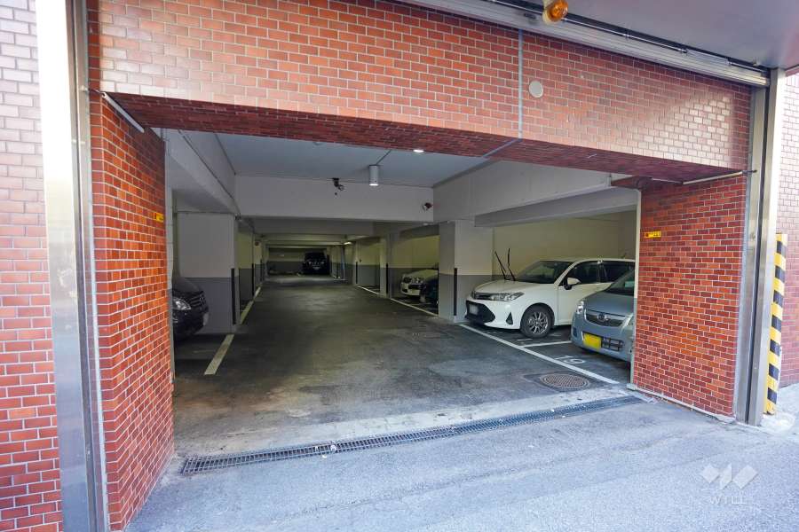 敷地内駐車場の出入り口（リングシャッター付き）