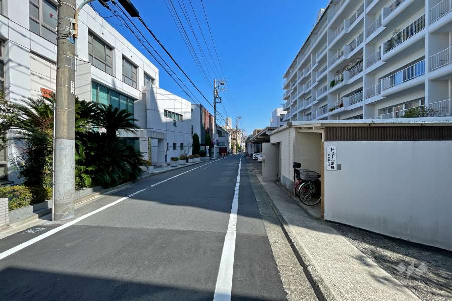 敷地西側の前面道路（南側から）