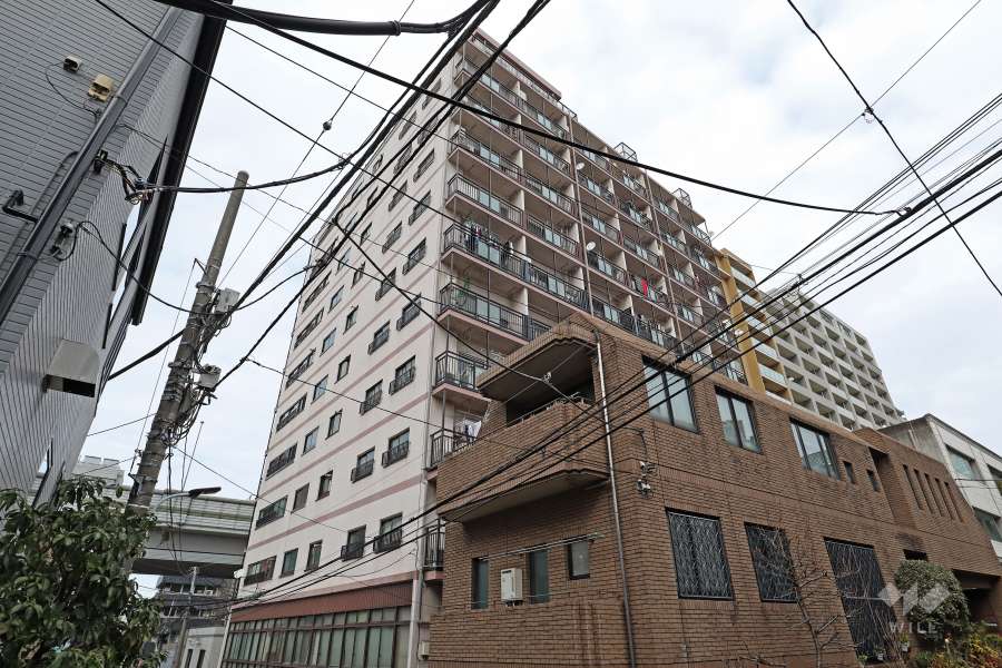 霞町コーポの外観（南西側から）