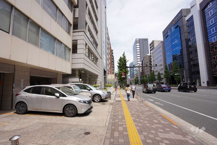 敷地南側の前面道路（西側から）