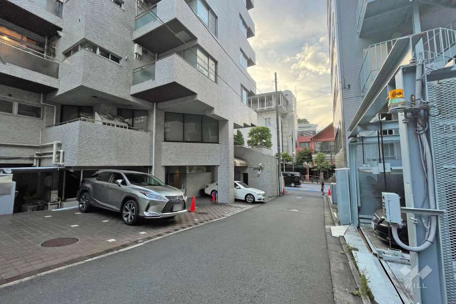 敷地東側の前面道路（南側から）