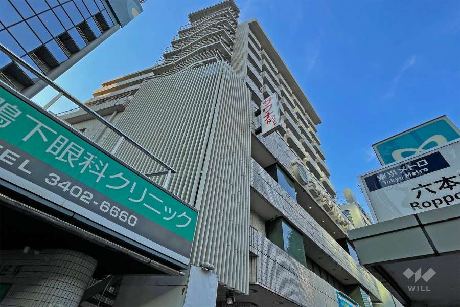 六本木ダイヤハイツの外観（南西側から）