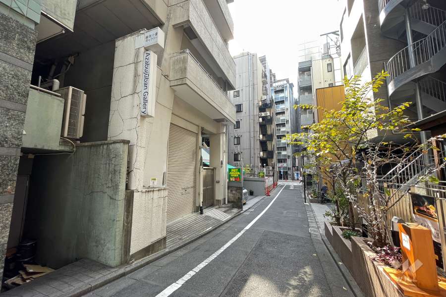敷地西側の前面道路（北側から）