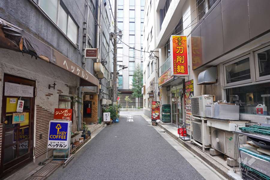 敷地東側の前面道路（北側から）