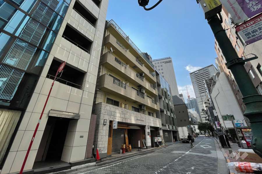 敷地北東側の前面道路（北西側から）