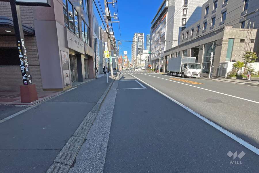 敷地北東側の前面道路（東側から）