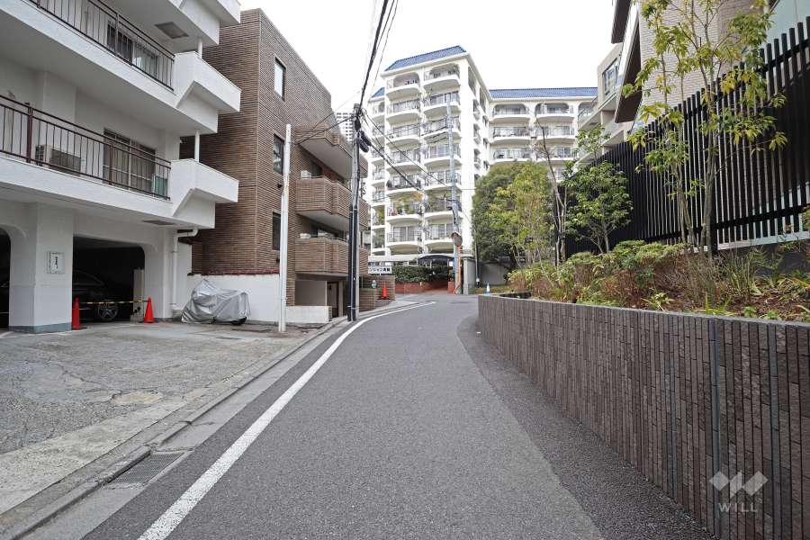 敷地北西側の前面道路