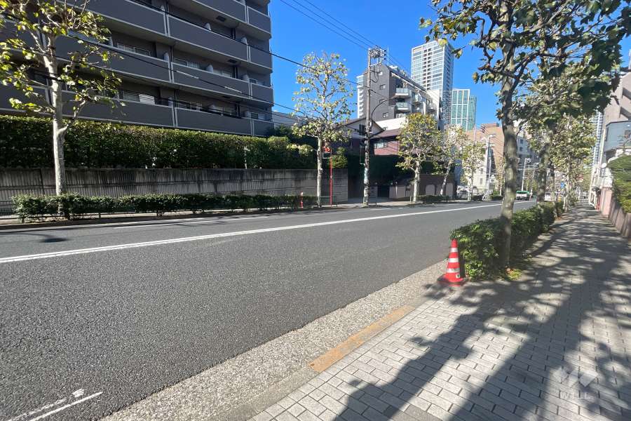 敷地西側の前面道路