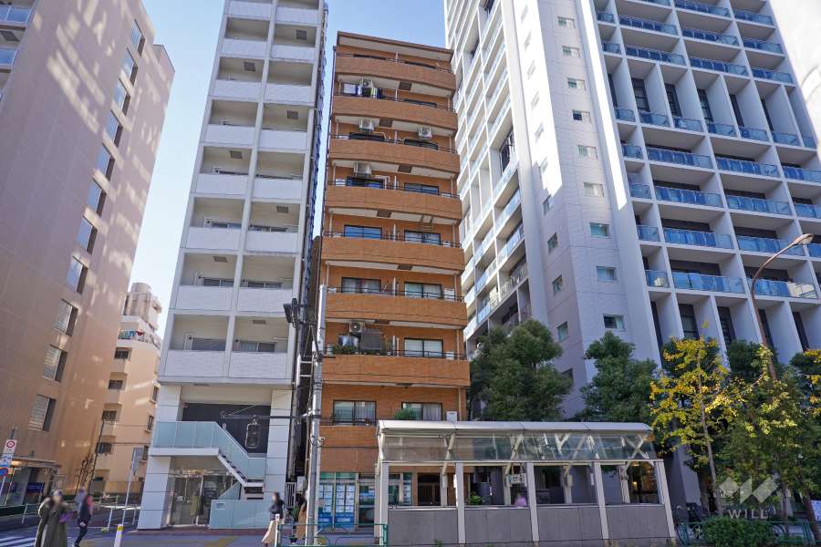 ライオンズマンション麻布十番コートの外観（東側から）