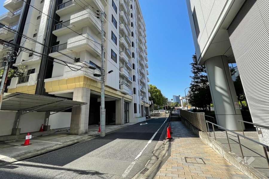 敷地東側の前面道路（南側から）