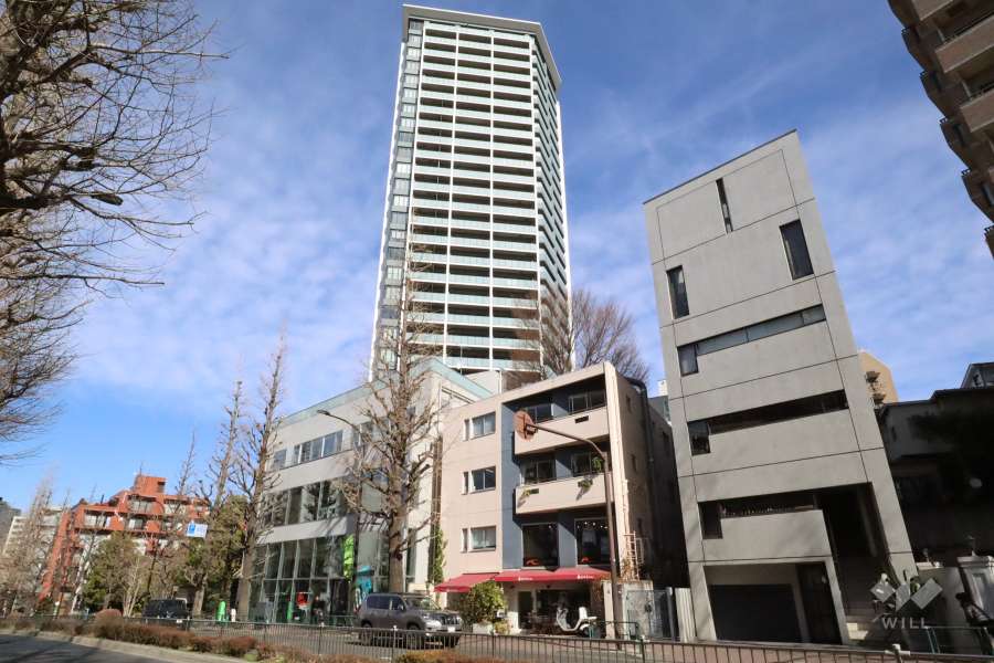 グランドメゾン白金の杜ザタワーの外観(南東側から)