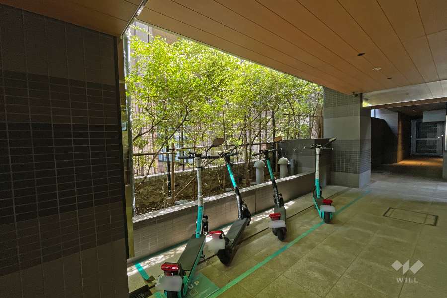 レンタル電動キックボード置き場