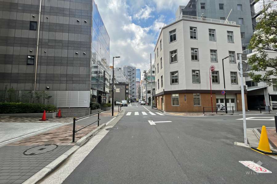 敷地北側の前面道路（東側から）