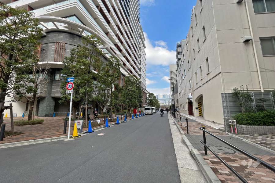 敷地北側の前面道路（西側から）