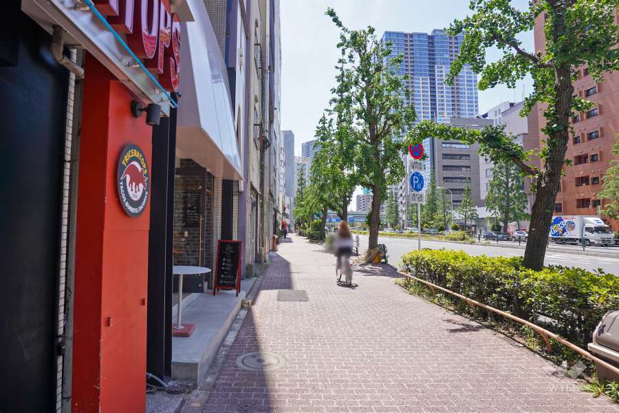 敷地西側の前面道路（都道415号/麻布通り）